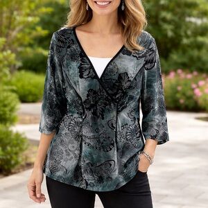 Sami & Jo 3/4 Sleeves Blouse Size L